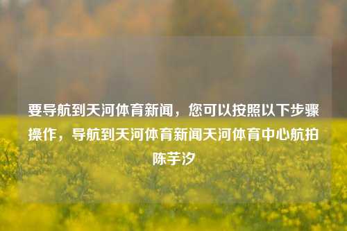 要导航到天河体育新闻，您可以按照以下步骤操作，导航到天河体育新闻天河体育中心航拍陈芋汐-第1张图片-体育新闻