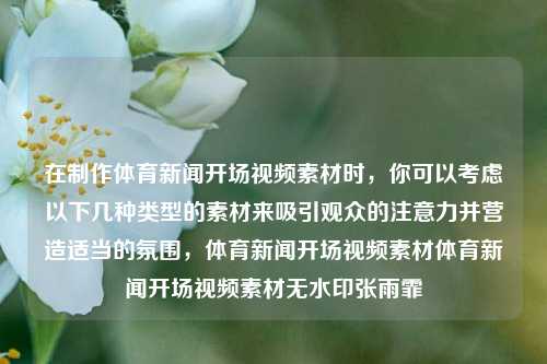 在制作体育新闻开场视频素材时，你可以考虑以下几种类型的素材来吸引观众的注意力并营造适当的氛围，体育新闻开场视频素材体育新闻开场视频素材无水印张雨霏-第1张图片-体育新闻