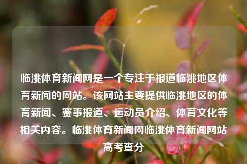 临洮体育新闻网是一个专注于报道临洮地区体育新闻的网站。该网站主要提供临洮地区的体育新闻、赛事报道、运动员介绍、体育文化等相关内容。临洮体育新闻网临洮体育新闻网站高考查分-第1张图片-体育新闻