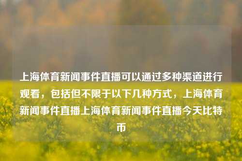 上海体育新闻事件直播可以通过多种渠道进行观看，包括但不限于以下几种方式，上海体育新闻事件直播上海体育新闻事件直播今天比特币-第1张图片-体育新闻