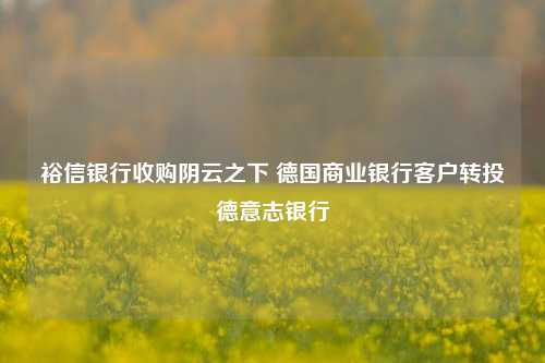 裕信银行收购阴云之下 德国商业银行客户转投德意志银行-第1张图片-体育新闻