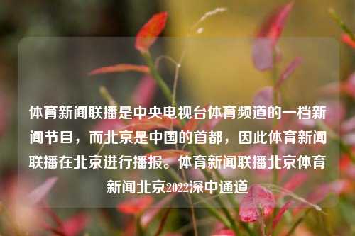 体育新闻联播是中央电视台体育频道的一档新闻节目，而北京是中国的首都，因此体育新闻联播在北京进行播报。体育新闻联播北京体育新闻北京2022深中通道-第1张图片-体育新闻