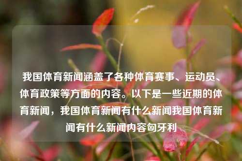 我国体育新闻涵盖了各种体育赛事、运动员、体育政策等方面的内容。以下是一些近期的体育新闻，我国体育新闻有什么新闻我国体育新闻有什么新闻内容匈牙利-第1张图片-体育新闻