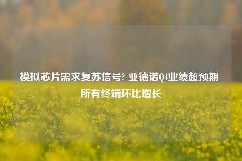 模拟芯片需求复苏信号? 亚德诺Q4业绩超预期 所有终端环比增长-第1张图片-体育新闻