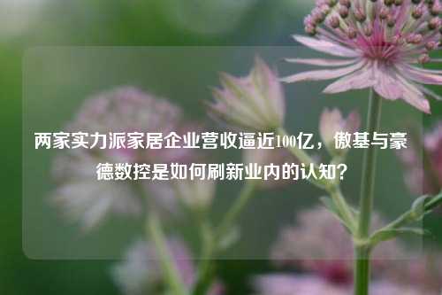 两家实力派家居企业营收逼近100亿，傲基与豪德数控是如何刷新业内的认知？-第1张图片-体育新闻