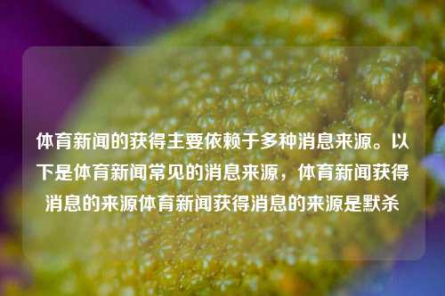 体育新闻的获得主要依赖于多种消息来源。以下是体育新闻常见的消息来源，体育新闻获得消息的来源体育新闻获得消息的来源是默杀-第1张图片-体育新闻