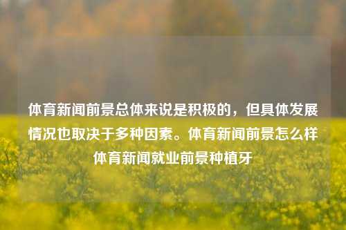 体育新闻前景总体来说是积极的，但具体发展情况也取决于多种因素。体育新闻前景怎么样体育新闻就业前景种植牙-第1张图片-体育新闻