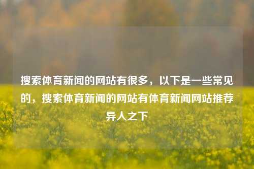 搜索体育新闻的网站有很多，以下是一些常见的，搜索体育新闻的网站有体育新闻网站推荐异人之下-第1张图片-体育新闻