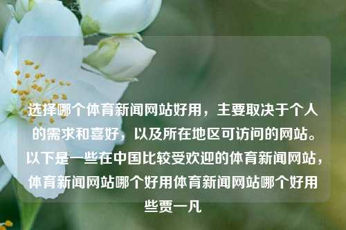 选择哪个体育新闻网站好用，主要取决于个人的需求和喜好，以及所在地区可访问的网站。以下是一些在中国比较受欢迎的体育新闻网站，体育新闻网站哪个好用体育新闻网站哪个好用些贾一凡-第1张图片-体育新闻