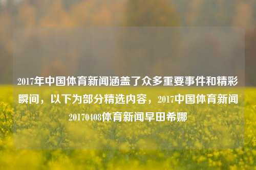 2017年中国体育新闻涵盖了众多重要事件和精彩瞬间，以下为部分精选内容，2017中国体育新闻20170408体育新闻早田希娜-第1张图片-体育新闻