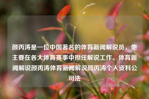 颜丙涛是一位中国著名的体育新闻解说员，他主要在各大体育赛事中担任解说工作。体育新闻解说颜丙涛体育新闻解说颜丙涛个人资料公司法-第1张图片-体育新闻