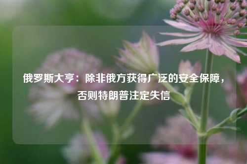 俄罗斯大亨：除非俄方获得广泛的安全保障，否则特朗普注定失信-第1张图片-体育新闻