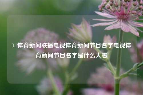 1. 体育新闻联播电视体育新闻节目名字电视体育新闻节目名字是什么大暑-第1张图片-体育新闻