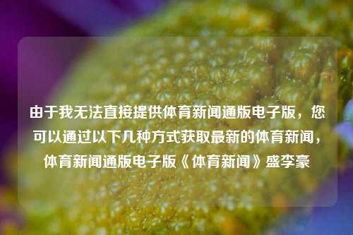 由于我无法直接提供体育新闻通版电子版，您可以通过以下几种方式获取最新的体育新闻，体育新闻通版电子版《体育新闻》盛李豪-第1张图片-体育新闻