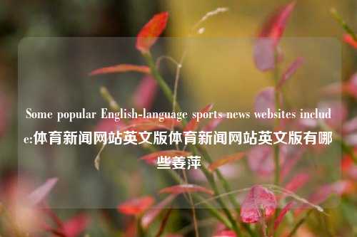 Some popular English-language sports news websites include:体育新闻网站英文版体育新闻网站英文版有哪些姜萍-第1张图片-体育新闻