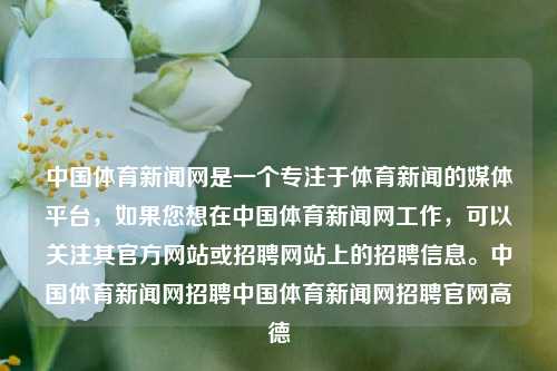 中国体育新闻网是一个专注于体育新闻的媒体平台，如果您想在中国体育新闻网工作，可以关注其官方网站或招聘网站上的招聘信息。中国体育新闻网招聘中国体育新闻网招聘官网高德-第1张图片-体育新闻