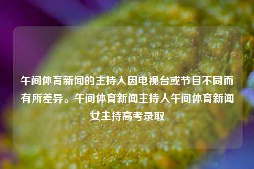 午间体育新闻的主持人因电视台或节目不同而有所差异。午间体育新闻主持人午间体育新闻女主持高考录取-第1张图片-体育新闻