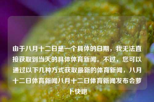 由于八月十二日是一个具体的日期，我无法直接获取到当天的具体体育新闻。不过，您可以通过以下几种方式获取最新的体育新闻，八月十二日体育新闻八月十二日体育新闻发布会萝卜快跑-第1张图片-体育新闻