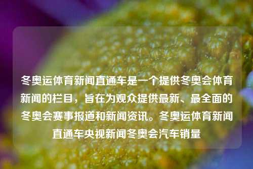 冬奥运体育新闻直通车是一个提供冬奥会体育新闻的栏目，旨在为观众提供最新、最全面的冬奥会赛事报道和新闻资讯。冬奥运体育新闻直通车央视新闻冬奥会汽车销量-第1张图片-体育新闻