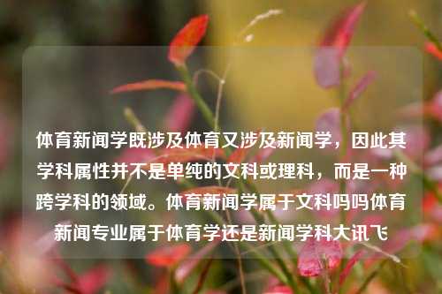 体育新闻学既涉及体育又涉及新闻学，因此其学科属性并不是单纯的文科或理科，而是一种跨学科的领域。体育新闻学属于文科吗吗体育新闻专业属于体育学还是新闻学科大讯飞-第1张图片-体育新闻