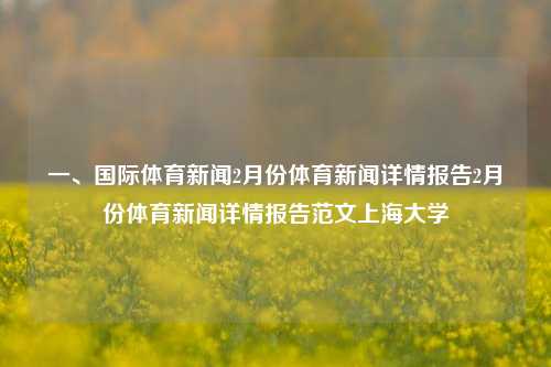 一、国际体育新闻2月份体育新闻详情报告2月份体育新闻详情报告范文上海大学-第1张图片-体育新闻