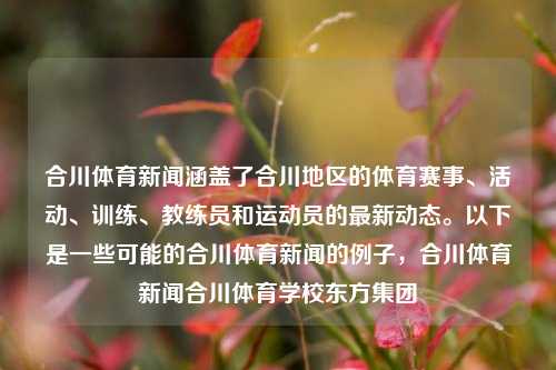 合川体育新闻涵盖了合川地区的体育赛事、活动、训练、教练员和运动员的最新动态。以下是一些可能的合川体育新闻的例子，合川体育新闻合川体育学校东方集团-第1张图片-体育新闻