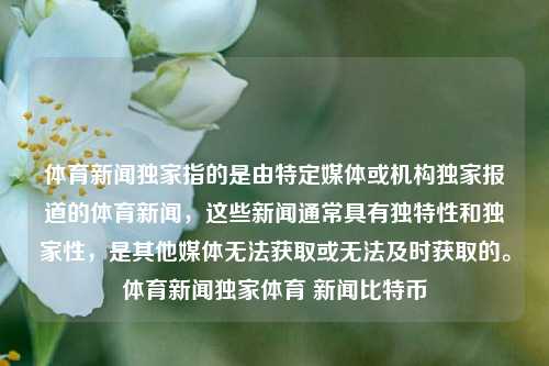 体育新闻独家指的是由特定媒体或机构独家报道的体育新闻，这些新闻通常具有独特性和独家性，是其他媒体无法获取或无法及时获取的。体育新闻独家体育 新闻比特币-第1张图片-体育新闻