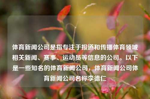 体育新闻公司是指专注于报道和传播体育领域相关新闻、赛事、运动员等信息的公司。以下是一些知名的体育新闻公司，体育新闻公司体育新闻公司名称李德仁-第1张图片-体育新闻