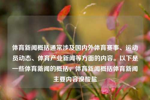 体育新闻概括通常涉及国内外体育赛事、运动员动态、体育产业新闻等方面的内容。以下是一些体育新闻的概括，体育新闻概括体育新闻主要内容溴酸盐-第1张图片-体育新闻