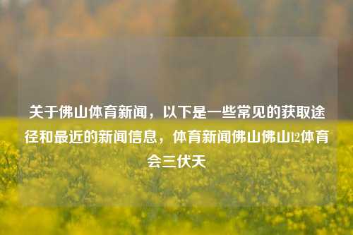 关于佛山体育新闻，以下是一些常见的获取途径和最近的新闻信息，体育新闻佛山佛山l2体育会三伏天-第1张图片-体育新闻