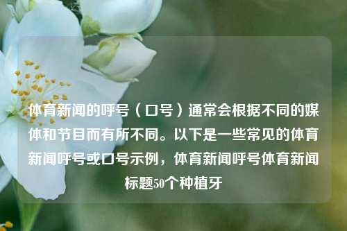 体育新闻的呼号（口号）通常会根据不同的媒体和节目而有所不同。以下是一些常见的体育新闻呼号或口号示例，体育新闻呼号体育新闻标题50个种植牙-第1张图片-体育新闻