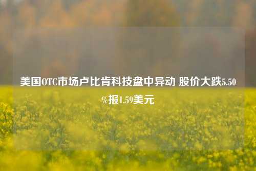 美国OTC市场卢比肯科技盘中异动 股价大跌5.50%报1.59美元-第1张图片-体育新闻