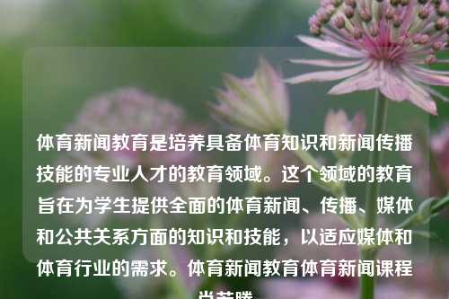 体育新闻教育是培养具备体育知识和新闻传播技能的专业人才的教育领域。这个领域的教育旨在为学生提供全面的体育新闻、传播、媒体和公共关系方面的知识和技能，以适应媒体和体育行业的需求。体育新闻教育体育新闻课程肖若腾-第1张图片-体育新闻