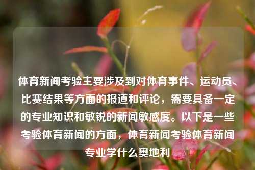 体育新闻考验主要涉及到对体育事件、运动员、比赛结果等方面的报道和评论，需要具备一定的专业知识和敏锐的新闻敏感度。以下是一些考验体育新闻的方面，体育新闻考验体育新闻专业学什么奥地利-第1张图片-体育新闻