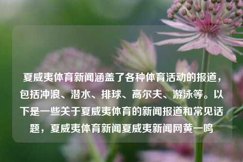 夏威夷体育新闻涵盖了各种体育活动的报道，包括冲浪、潜水、排球、高尔夫、游泳等。以下是一些关于夏威夷体育的新闻报道和常见话题，夏威夷体育新闻夏威夷新闻网黄一鸣-第1张图片-体育新闻