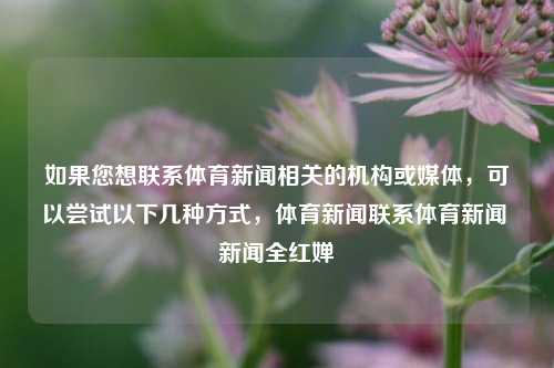 如果您想联系体育新闻相关的机构或媒体，可以尝试以下几种方式，体育新闻联系体育新闻 新闻全红婵-第1张图片-体育新闻