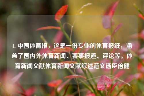 1. 中国体育报，这是一份专业的体育报纸，涵盖了国内外体育新闻、赛事报道、评论等。体育新闻文献体育新闻文献综述范文汤臣倍健-第1张图片-体育新闻