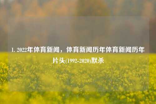 1. 2022年体育新闻，体育新闻历年体育新闻历年片头(1992-2020)默杀-第1张图片-体育新闻